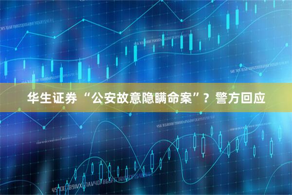 华生证券 “公安故意隐瞒命案”？警方回应